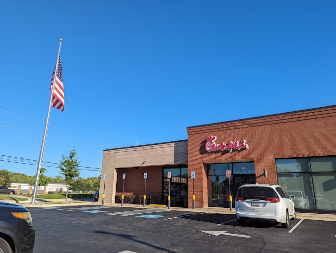The Chick-fil-A Prince Frederick storefront on Solomons Island Road